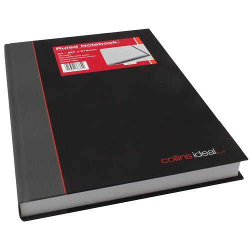 Ideal A4 Cashbook Casebound Feint 384 Pages Black 6448 | Collins