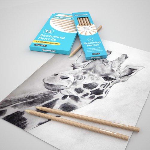 Classmaster Graphite Sketching Pencils Assorted Grades (Pack of 6) SKP6A
