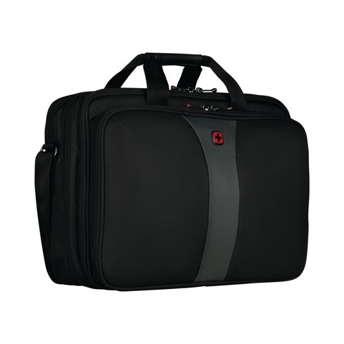 Glide through airport security with this business-minded laptop case. Offering unrivalled engineering and lightweight comfort, this case is a sleek storage must-have for the busy professional. The padded laptop compartment ticks all your tech protection boxes, and the essentials organizer keeps the rest of your gear and tech in order. A dedicated file compartment takes care of your paperwork, while the adjustable cushioned shoulder straps and padded grab handles ensure effortless travel.