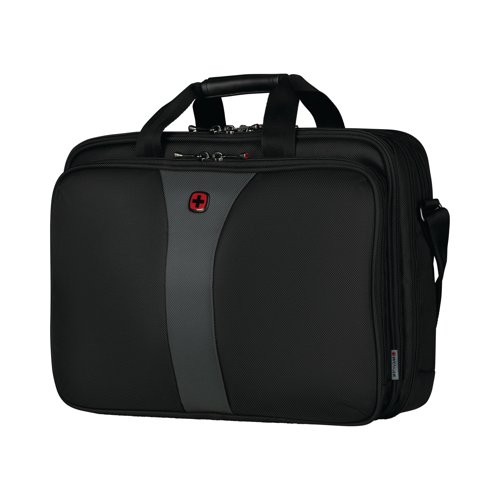 Glide through airport security with this business-minded laptop case. Offering unrivalled engineering and lightweight comfort, this case is a sleek storage must-have for the busy professional. The padded laptop compartment ticks all your tech protection boxes, and the essentials organizer keeps the rest of your gear and tech in order. A dedicated file compartment takes care of your paperwork, while the adjustable cushioned shoulder straps and padded grab handles ensure effortless travel.