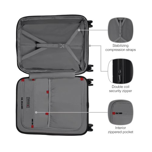Wenger Syntry Carry-On Case with Laptop Compartment Black and Grey 606490