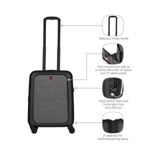 Wenger Syntry Carry-On Case with Laptop Compartment Black and Grey 606490