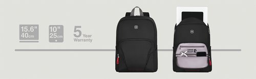 Wenger Motion 15.6 Inch Laptop Backpack with Tablet Pocket 310x170x420mm Black 612545