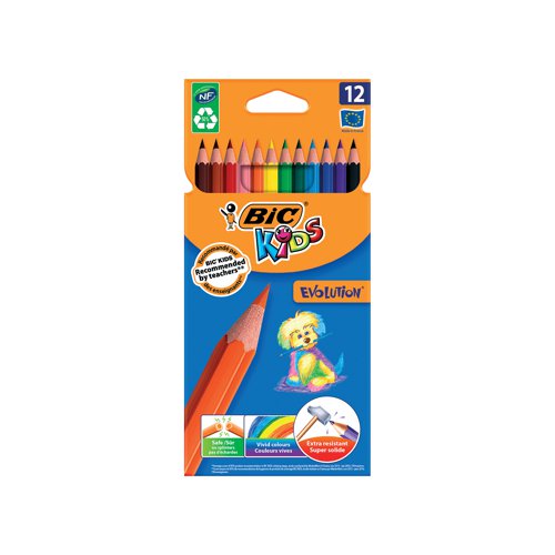 Bic Kids Evolution Ecolutions Colouring Pencils Assorted (Pack of 12) 829029