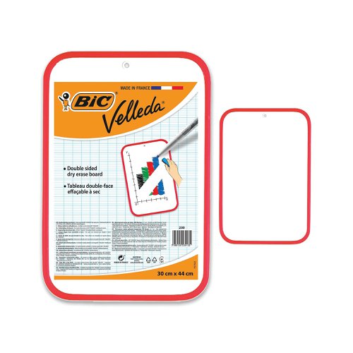 Bic Velleda Dry Wipe Board 300x440mm Red 230 812105