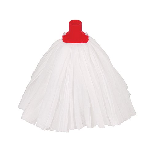 2Work Big White T1D Socket Mop x10 Red Pack of 10 105514RED