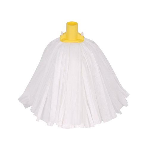2Work Big White T1D Socket Mop x10 Yellow Pack of 10 105514YELLOW
