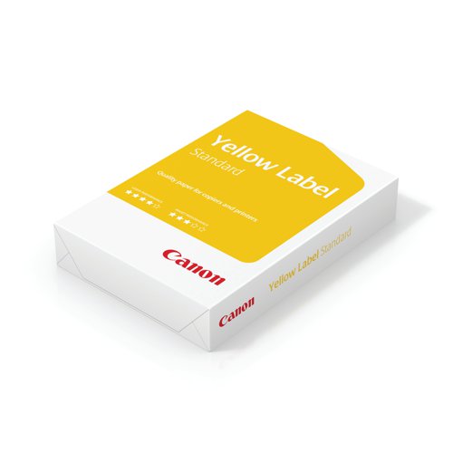 Manufactured using modern filler and fibre technology, Canon Yellow Label Standard A3 paper has a smooth, uniform composition ensuring excellent print quality at all speeds. Producing high quality print in all applications, including printing, copying, inkjet and fax, this multi-purpose 80gsm Yellow Label paper is whitened using an elemental chlorine-free bleaching process and has a whiteness of 150 CIE.