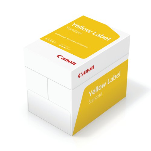 Manufactured using modern filler and fibre technology, Canon Yellow Label Standard A3 paper has a smooth, uniform composition ensuring excellent print quality at all speeds. Producing high quality print in all applications, including printing, copying, inkjet and fax, this multi-purpose 80gsm Yellow Label paper is whitened using an elemental chlorine-free bleaching process and has a whiteness of 150 CIE.