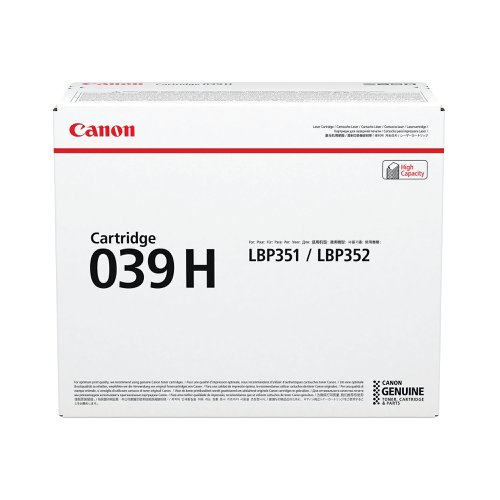 Canon 039H Toner Cartridge High Yield Black 0288C001