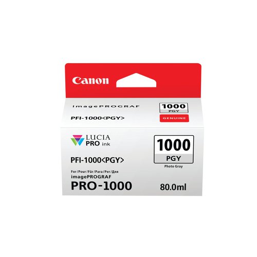 Canon PFI-1000PGY Inkjet Cartridge Photo Grey 0553C001