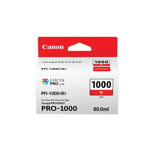 Canon PFI-1000R Inkjet Cartridge Red 0554C001