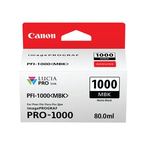 Canon PFI-1000MBK Ink Cartridge Matte Black 0545C001