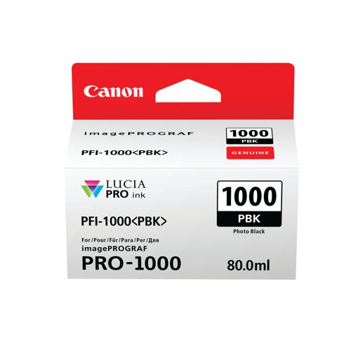 Canon PFI-1000PBK Ink Cartridge Photo Black 0546C001