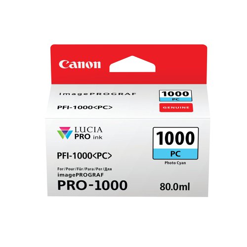 Canon PFI-1000PC Inkjet Cartridge Photo Cyan 0550C001