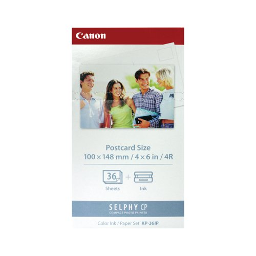 Canon KP-36IP Colour Ink Cartridge and 100 x 148mm Paper Set 36 Sheets 7737A001