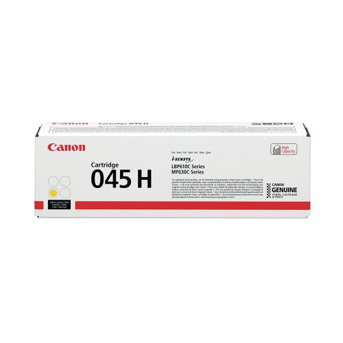 Canon 045H Toner Cartridge High Yield Yellow 1243C002