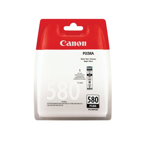 Canon PGI-580BK Inkjet Cartridge Pigment Black 2078C001