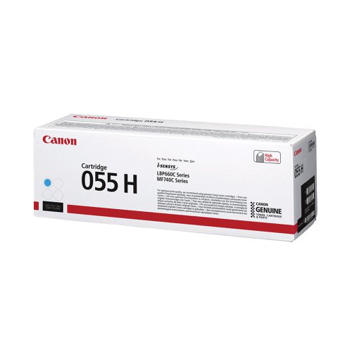 Canon 055H Toner Cartridge High Yield Cyan 3019C002