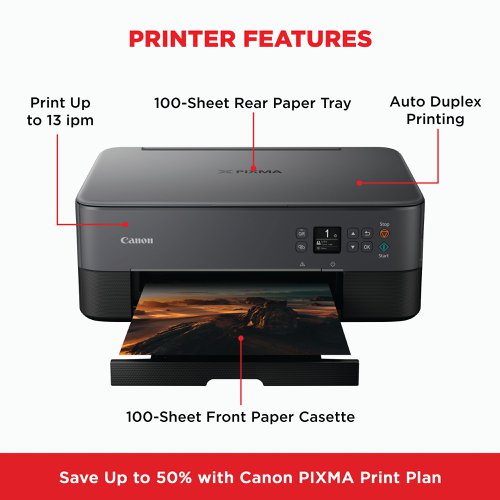 Canon PIXMA TS5350i A4 3-in-1 Wireless Colour Inkjet Printer 4462C088