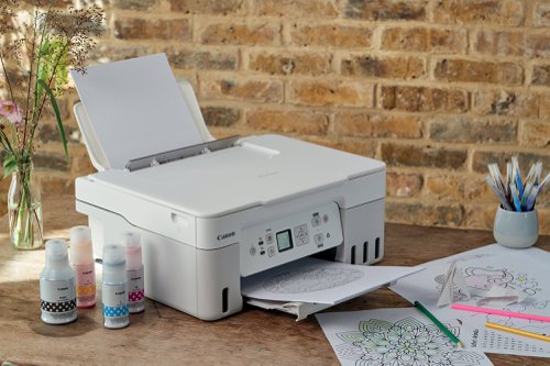 Canon PIXMA G3571 A4 3-in-1 Wireless Colour MegaTank Inkjet Printer White 5805C028