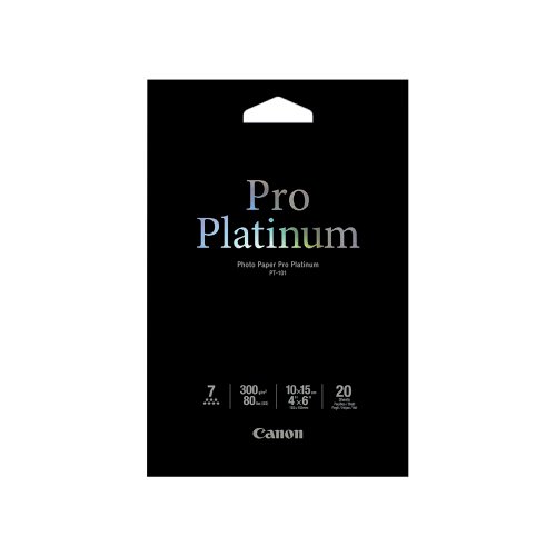 Canon PT-101 4x6 inches Photo Paper Platinum Pro (Pack of 20) 2768B013