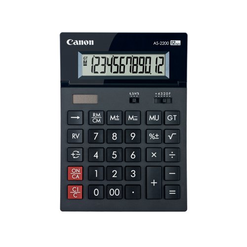 Canon AS-2200 12 Digit Desktop Calculator Black 4584B001