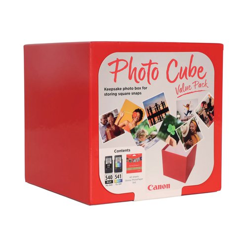 Canon Photo Cube PG-540/CL-541 K/CMY Ink/PP-201 5x5 in Photo Paper Plus Glossy II 5225B012