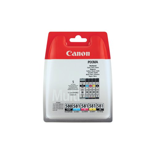 Canon PGI-580/CLI-581 Ink Cartridges PGBK/CMYK Multipack 2078C007