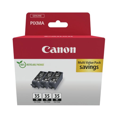 Canon PGI-35 Inkjet Cartridge Triple Pack Black 1509B028