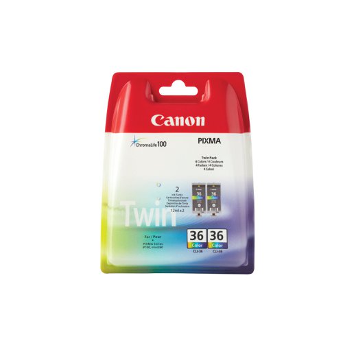 Canon CLI-36 Ink Cartridge Twin Pack CMY Colour 1511B025