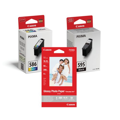 Canon PG595/CL586 + GP-501 50 Sheet Photo Paper Value Pack 7171C004