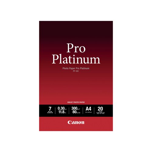 A professional studio finish photo paper, Pro Platinum offers outstanding quality and fade resistance. With a microporous coating allowing ink to dry instantly, a high gloss finish and wide colour reproduction, this heavyweight 300gsm paper is perfect for use by professional photographers.