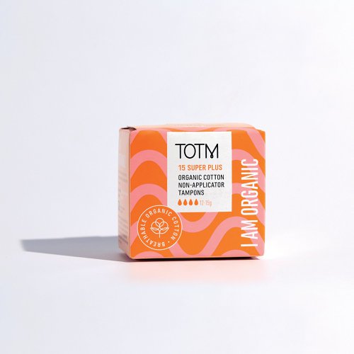 TOTM Organic Cotton Non-Applicator Tampon Super+ (Pack of 15) 0606009