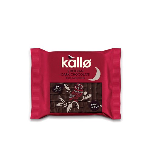 Kallo Belgian Dark Chocolate Rice Cake Thins Two Pack (Pack of 30) 0401229