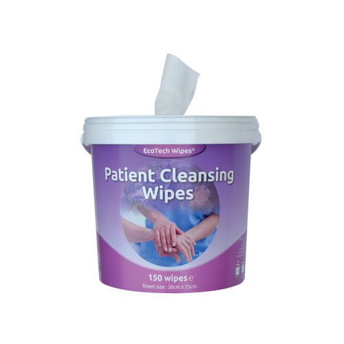 EcoTech White Patient Cleansing Wipes (Pack of 150) EBPC150 | Ecotech Europe