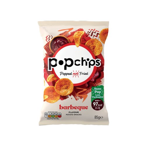 Popchips Crisps Barbeque Sharing Bag 85g (Pack of 8) 0401235