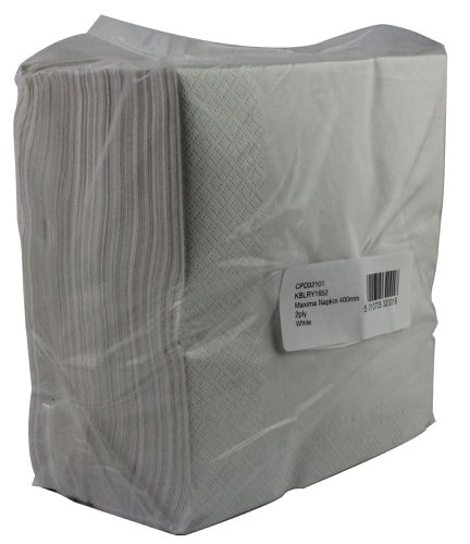 White 2-Ply Paper Napkins 400x400mm (Pack of 100) 0502122