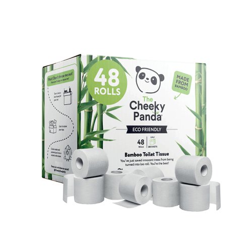 Cheeky Panda 3-Ply Toilet Tissue 200 Sheets (Pack of 48) PFTOILT48 | The Cheeky Panda Ltd