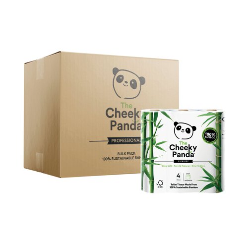 Cheeky Panda Bamboo 3-Ply 4x 200 Sheets Toilet Rolls (Pack of 6) 1102181 | The Cheeky Panda Ltd