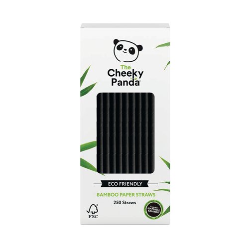 Cheeky Panda Bamboo Paper Straw Black Pack Of 250 0111130