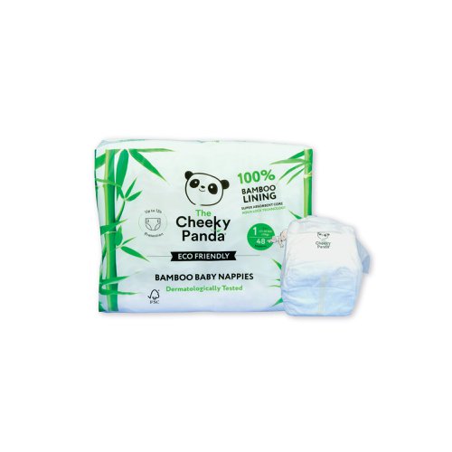 Cheeky Panda Baby Nappies Size 1 2-5kg 4x50 (Pack of 200) NAPPS1X4-V2