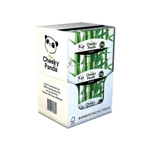 Cheeky Panda Facial Tissues Box 80 Sheets (Pack of 12) 1103039