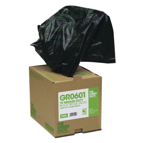 The Green Sack Compactor Sack in Dispenser Black (Pack of 40) VHP GR0602 Refuse Sacks CPD71000