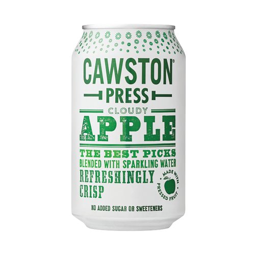 Cawston Press Sparkling Cloudy Apple Soft Drink 330ml Can (Pack of 24) CANS101