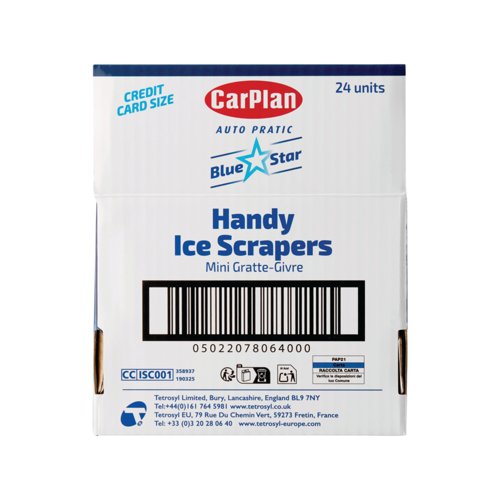 Carplan Credit Card Size Ice Scraper Pack of 24 ISC001
