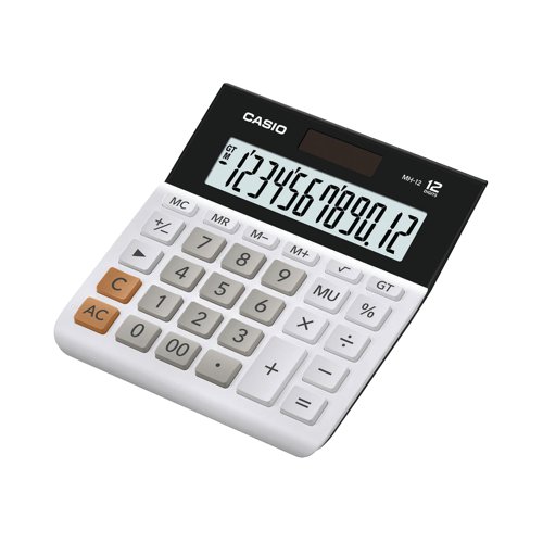 Casio 12-digit Landscape Basic Function Calculator White MH-12-WE-SK-UP