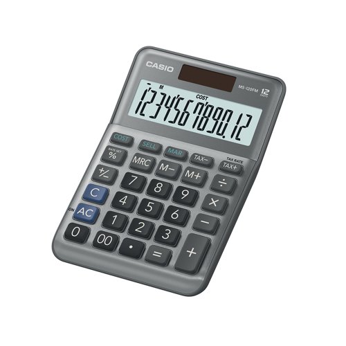 Casio MS-120FM 12 Digit Desk Calculator Grey MS-120FM-WA CS61543