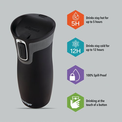 Contigo West Loop Autoseal Travel Mug 16oz/470ml Matte Black 2095800