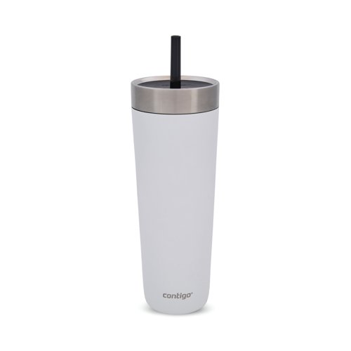 Contigo Luxe Stainless Steel Insulated Travel Tumbler/Straw 24oz Salt 2212917